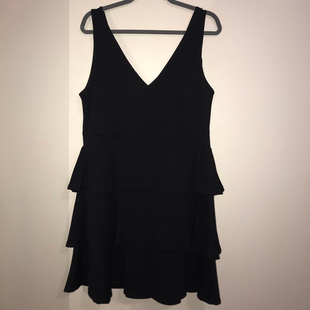 Ruffled Black Cocktail Dress